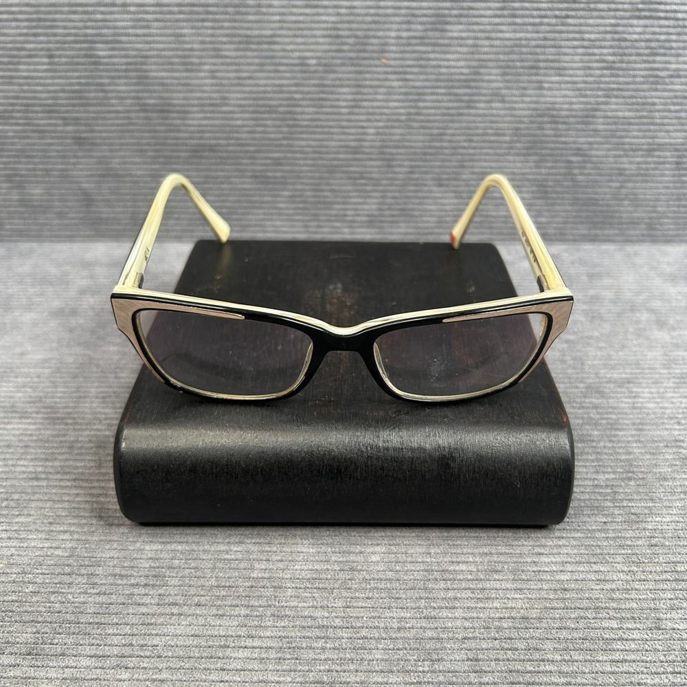 Gx by Gwen Stefani BLK 55-17-140 Black Cream Rectangular Y2k Eyeglasses Frames